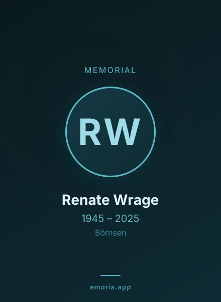Memorial portrait of Renate Wrage