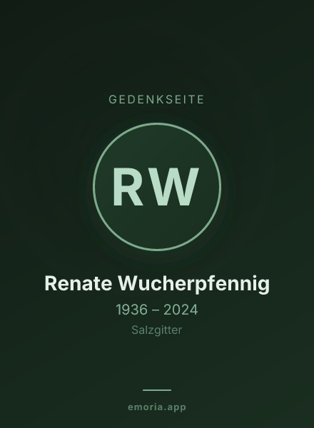 Gedenkportrait von Renate Wucherpfennig