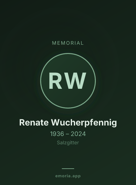 Memorial portrait of Renate Wucherpfennig
