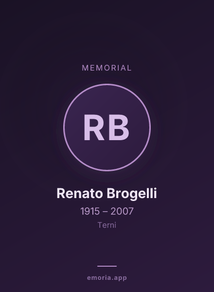 Memorial portrait of Renato Brogelli