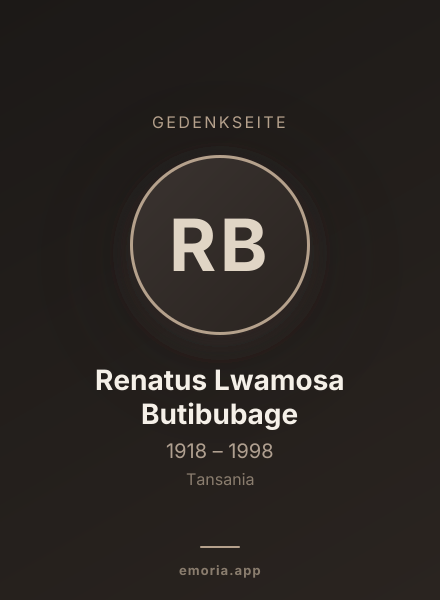 Gedenkportrait von Renatus Lwamosa Butibubage