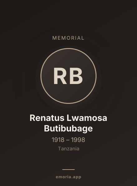 Memorial portrait of Renatus Lwamosa Butibubage