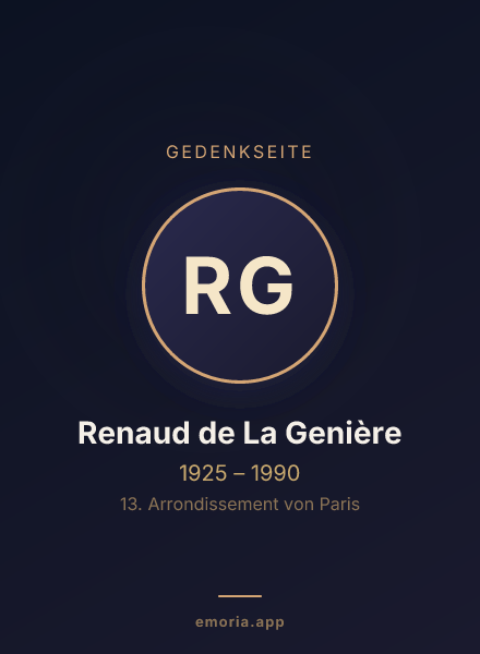 Gedenkportrait von Renaud de La Genière