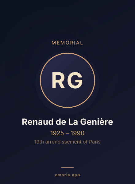 Memorial portrait of Renaud de La Genière