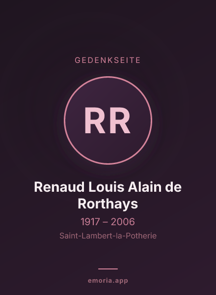 Gedenkportrait von Renaud Louis Alain de Rorthays