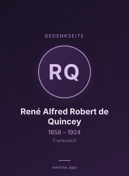 Gedenkportrait von René Alfred Robert de Quincey