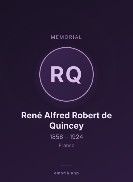 Memorial portrait of René Alfred Robert de Quincey