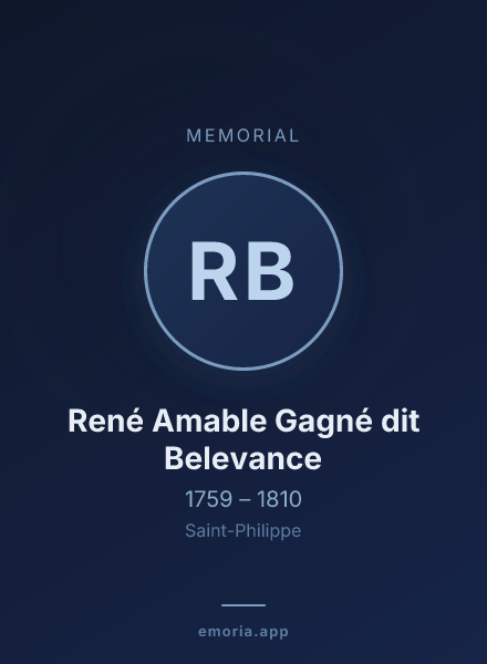 Memorial portrait of René Amable Gagné dit Belevance