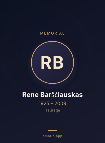 Memorial portrait of Rene Barščiauskas