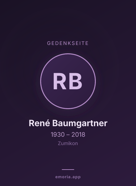 Gedenkportrait von René Baumgartner