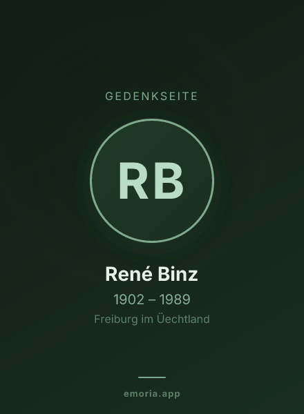 Gedenkportrait von René Binz