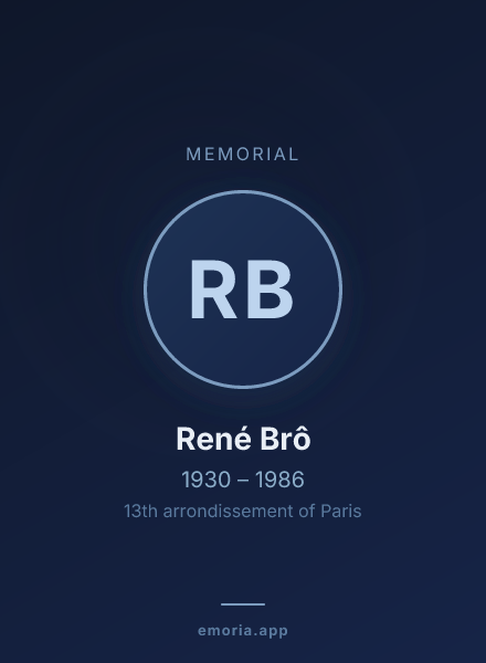 Memorial portrait of René Brô