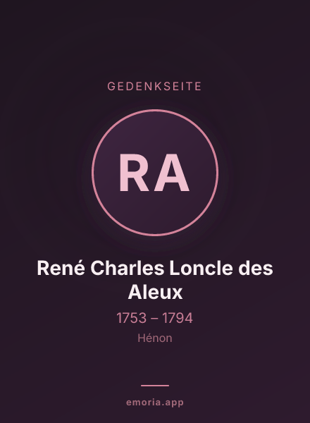 Gedenkportrait von René Charles Loncle des Aleux