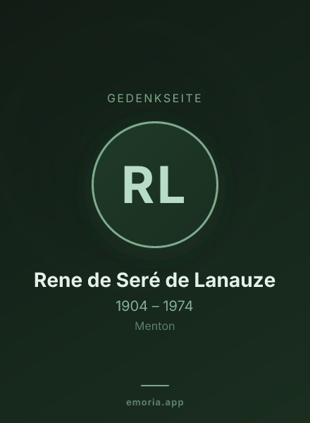 Gedenkportrait von Rene de Seré de Lanauze