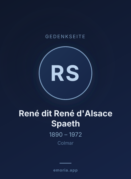 Gedenkportrait von René dit René d'Alsace Spaeth