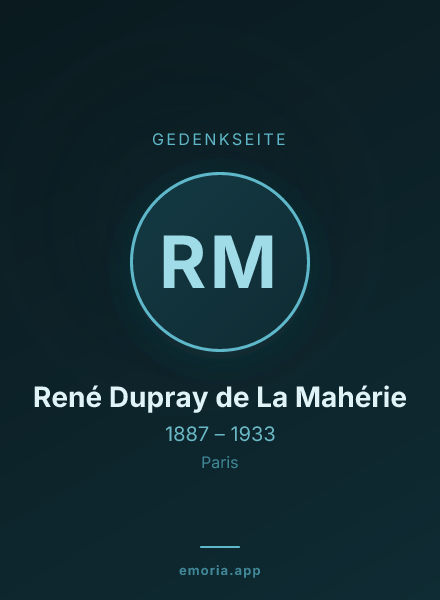 Gedenkportrait von René Dupray de La Mahérie