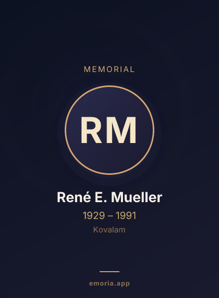 Memorial portrait of René E. Mueller