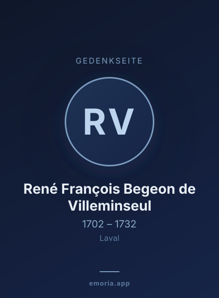 Gedenkportrait von René François Begeon de Villeminseul