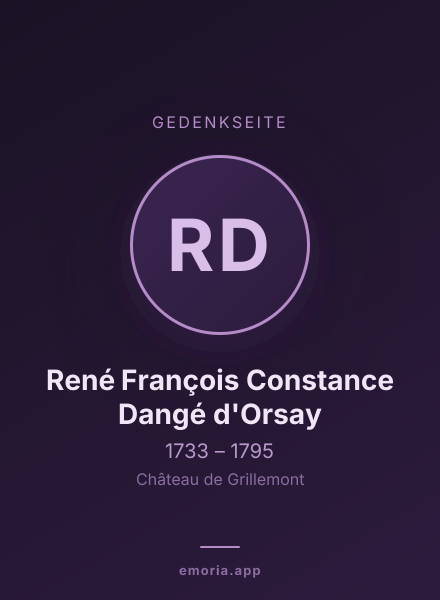 Gedenkportrait von René François Constance Dangé d'Orsay