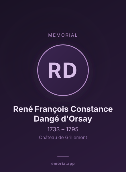 Memorial portrait of René François Constance Dangé d'Orsay