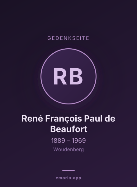 Gedenkportrait von René François Paul de Beaufort