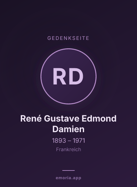 Gedenkportrait von René Gustave Edmond Damien