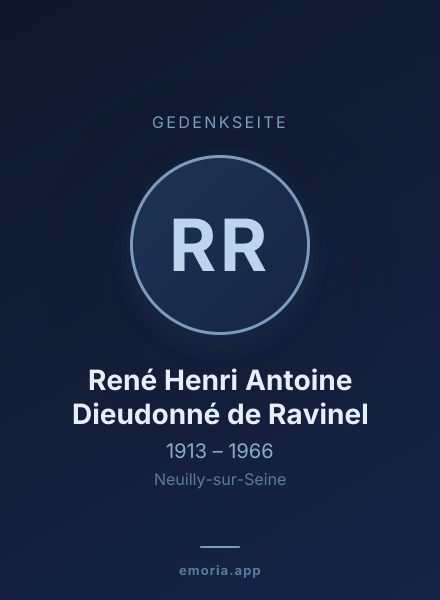 Gedenkportrait von René Henri Antoine Dieudonné de Ravinel