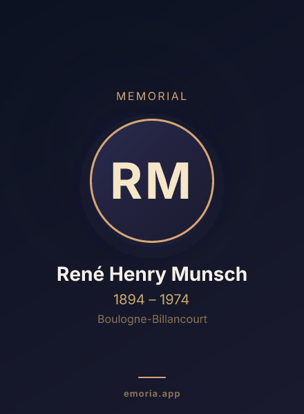 Memorial portrait of René Henry Munsch