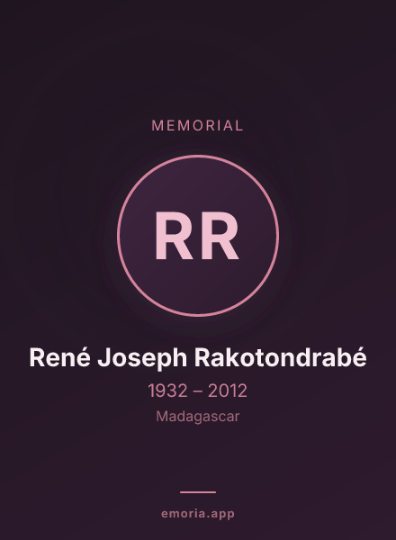 Memorial portrait of René Joseph Rakotondrabé