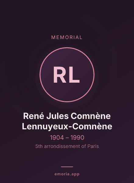 Memorial portrait of René Jules Comnène Lennuyeux-Comnène