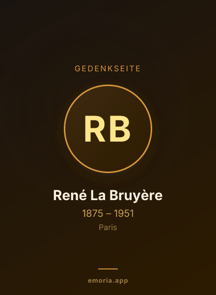 Gedenkportrait von René La Bruyère