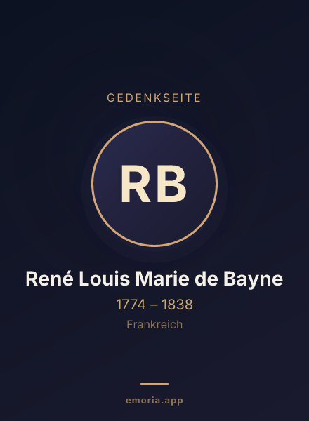 Gedenkportrait von René Louis Marie de Bayne