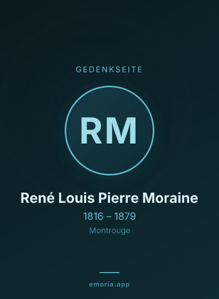 Gedenkportrait von René Louis Pierre Moraine
