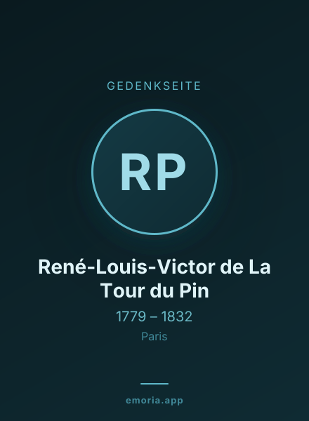 Gedenkportrait von René-Louis-Victor de La Tour du Pin