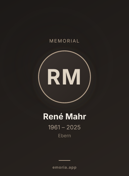 Memorial portrait of René Mahr