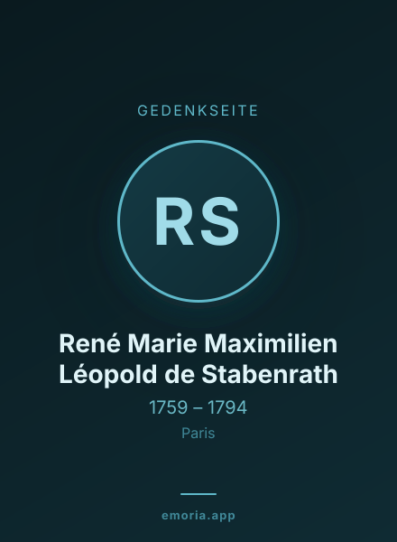 Gedenkportrait von René Marie Maximilien Léopold de Stabenrath