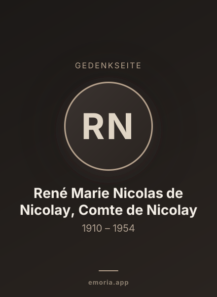Gedenkportrait von René Marie Nicolas de Nicolay, Comte de Nicolay