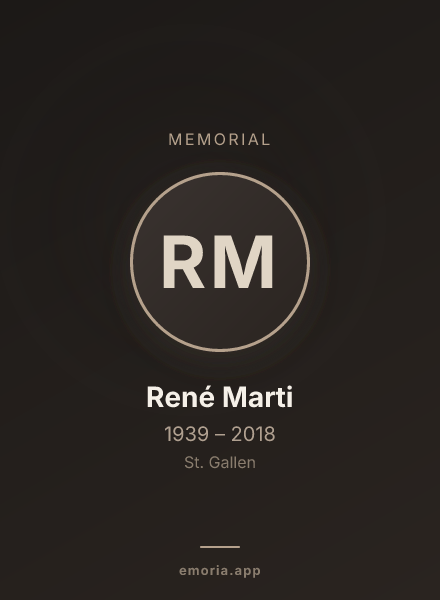 Memorial portrait of René Marti