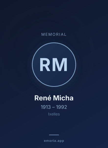 Memorial portrait of René Micha