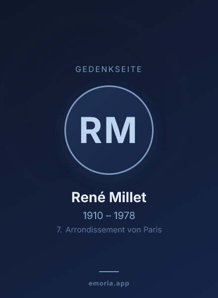 Gedenkportrait von René Millet