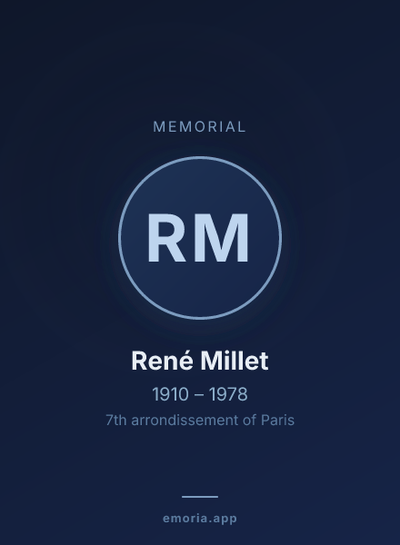 Memorial portrait of René Millet