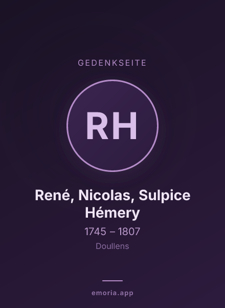 Gedenkportrait von René, Nicolas, Sulpice Hémery