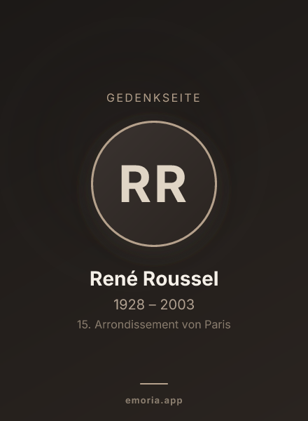 Gedenkportrait von René Roussel
