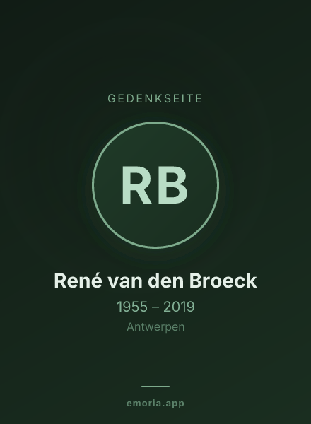 Gedenkportrait von René van den Broeck