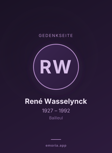 Gedenkportrait von René Wasselynck