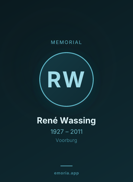 Memorial portrait of René Wassing