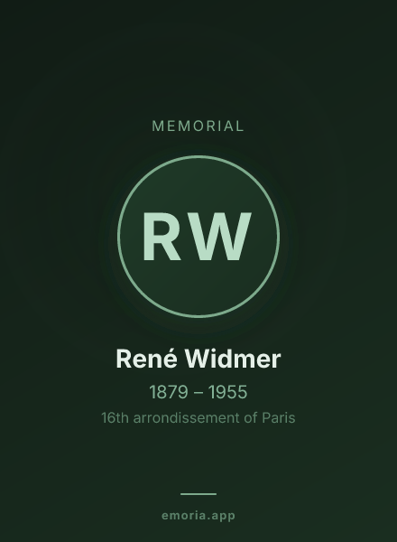 Memorial portrait of René Widmer