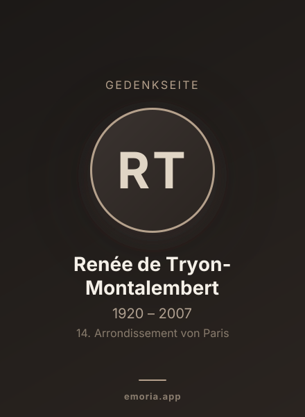 Gedenkportrait von Renée de Tryon-Montalembert