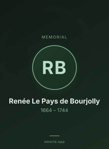 Memorial portrait of Renée Le Pays de Bourjolly