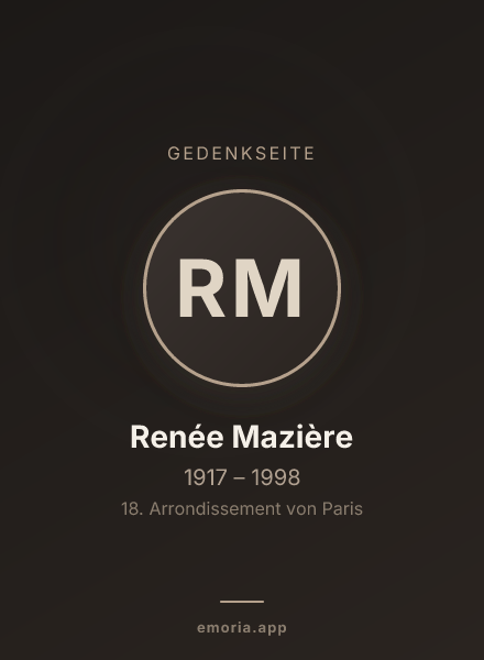 Gedenkportrait von Renée Mazière